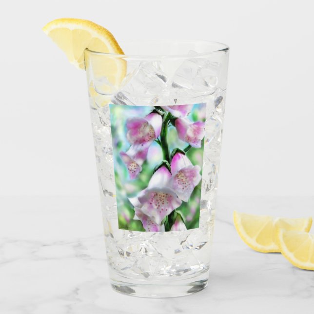 Foxglove Flowers Blommigt Rosa Lavender Grönt Flow Glaskopp (Framsida Ice)