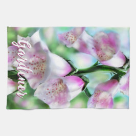 Foxglove Flowers Floral Pink Garden Personalized Kökshandduk