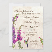 Foxglove Flowers och Hummingbird Garden Wedding