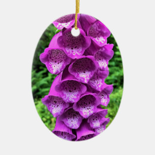 Foxglove Flowers, Oregon Julgransprydnad Keramik