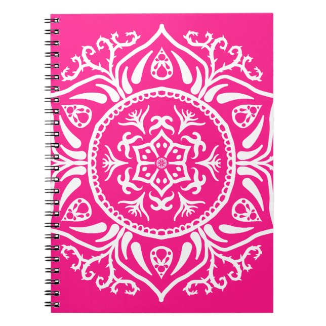 Foxglove Mandala Anteckningsbok Med Spiral (Framsidan)