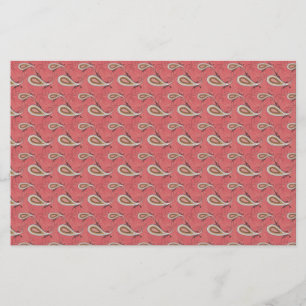 Foxglove Petal Paisley Mönster Brevpapper