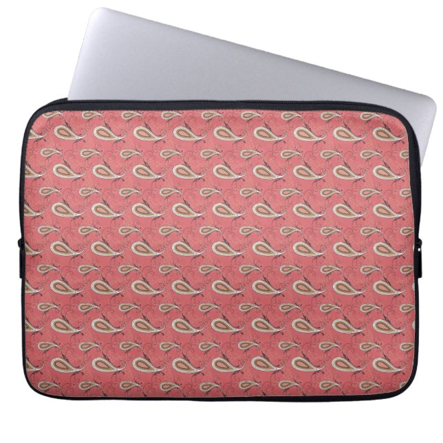 Foxglove Petal Paisley Mönster Laptop Sleeve (Framsidan)