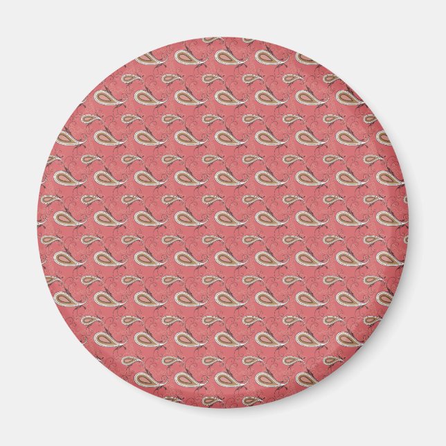 Foxglove Petal Paisley Mönster Magnet (Framsidan)