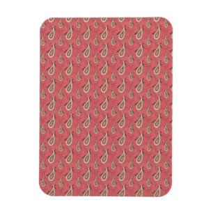 Foxglove Petal Paisley Mönster Magnet