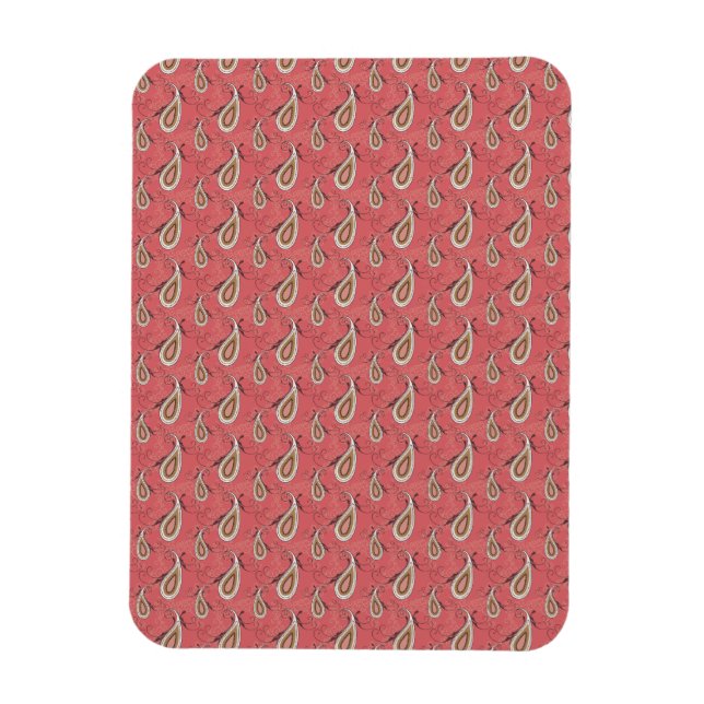 Foxglove Petal Paisley Mönster Magnet (Vertikal)