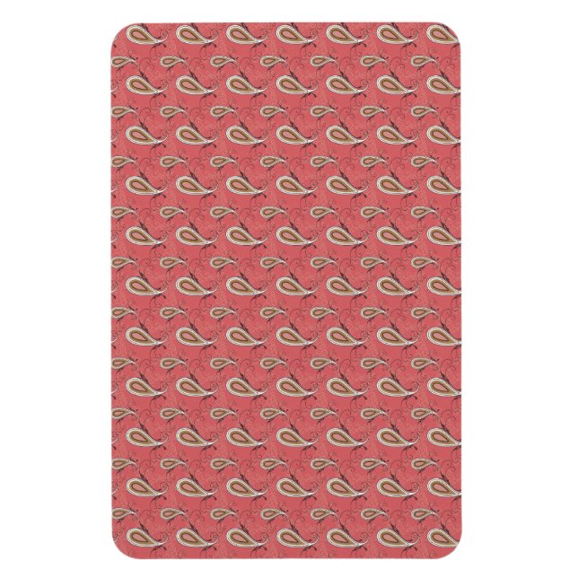 Foxglove Petal Paisley Mönster Magnet (Vertikal)
