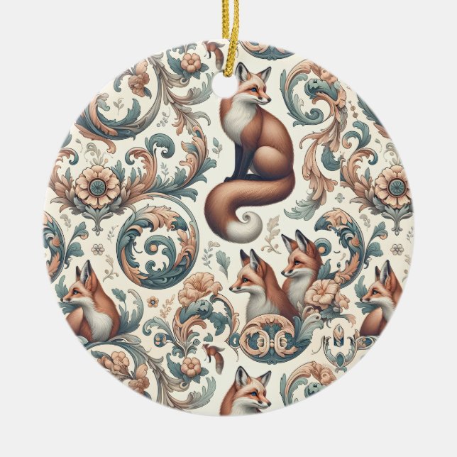 Foxglove Whispers: Victorian Elegance in Nature's Julgransprydnad Keramik (Framsidan)