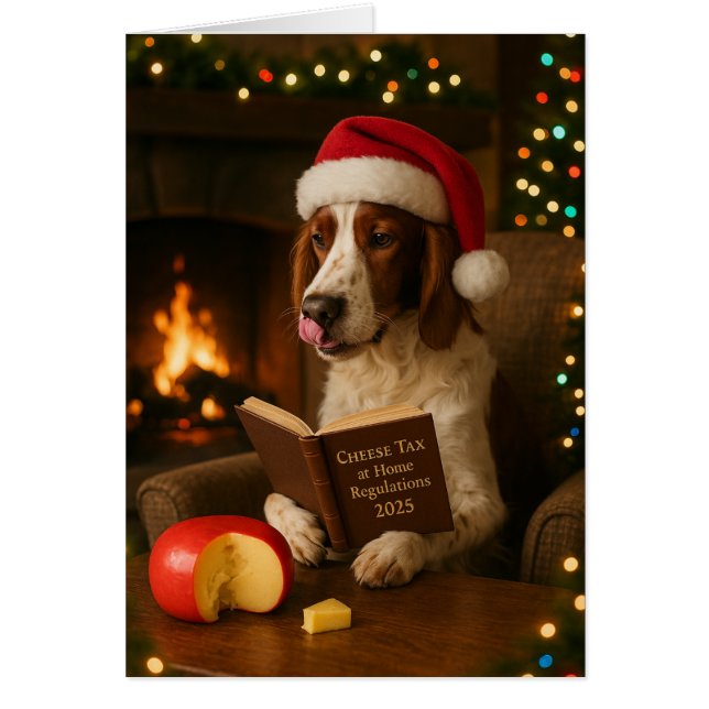 Foxhound 'Cheese Tax' Christmas card Hälsningskort (Framsidan)