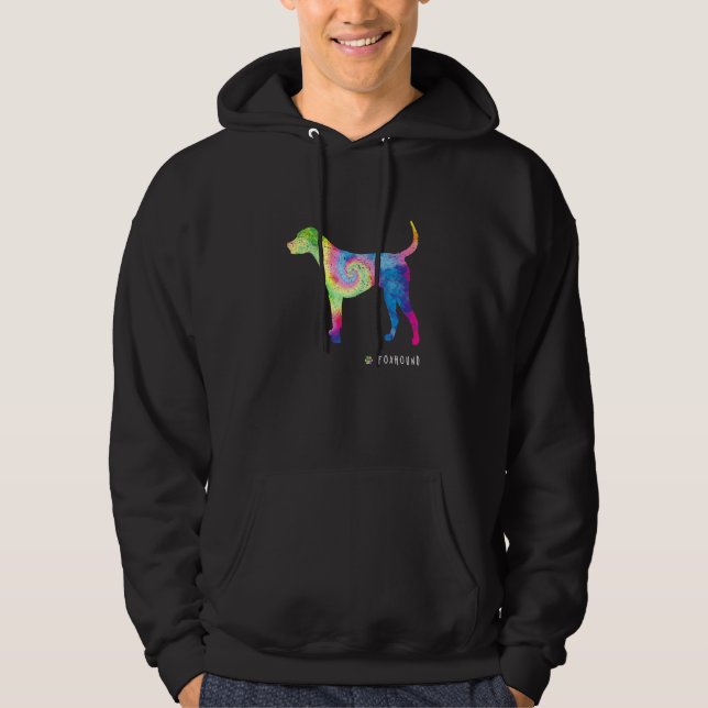 Foxhound Cute Puppy Pet Hundägare Hippy Tie Dye Hoodie (Framsida)