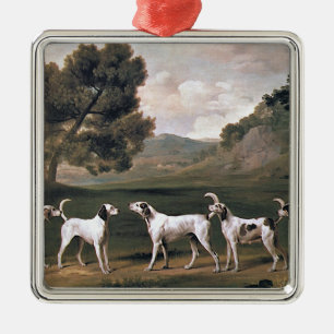 Foxhound i ett landsbygdslandskap (av George Stubb Julgransprydnad Metall