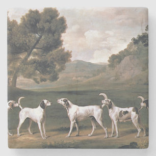 Foxhound i ett landsbygdslandskap (av George Stubb Stenunderlägg