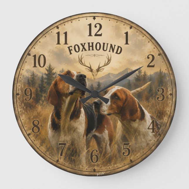 Foxhound-porträtt – ädel jakt hund stor klocka (Framsida)