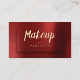 Foxier Guld Burgundy Typograph Makeup Artist 3D Visitkort