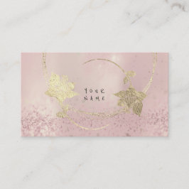 Foxier Guld Ro Rosa Pearly Blommigt Glitter Visitkort