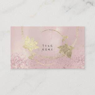 Foxier Guld Ro Rosa  Pearly Blommigt Glitter Visitkort