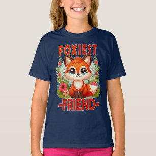 Foxiest Friend pun. Cute Baby Fox-valpen, tecknad T Shirt
