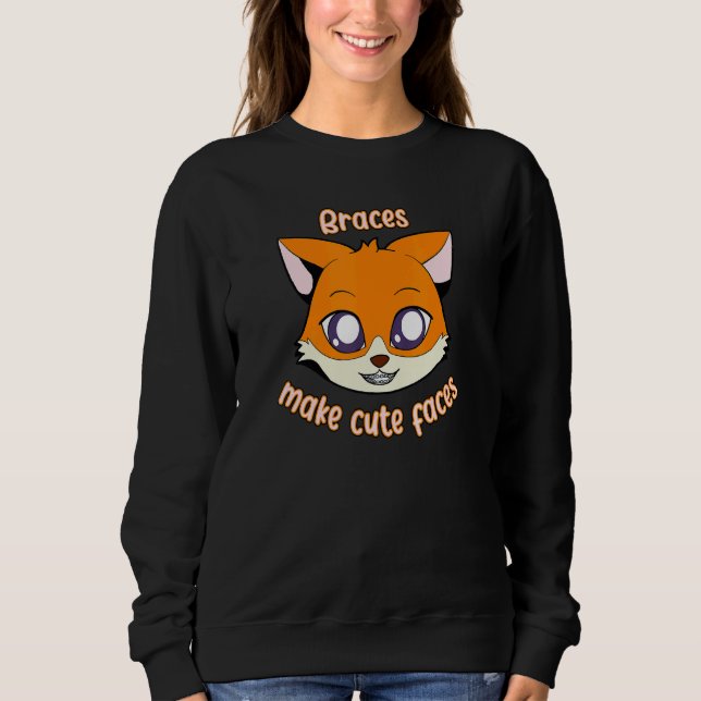 Foxklammerparenteser gör cute Ansikte T Shirt (Framsida)