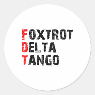 Foxmachtas Deltas Tangos Sticker Runt Klistermärke