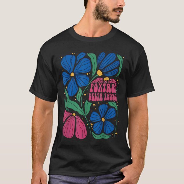 Foxmachtas Tangos Flower Boho T Shirt (Framsida)