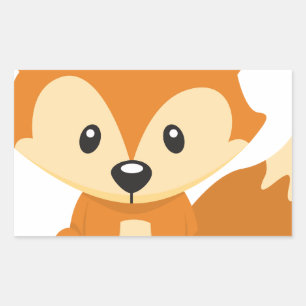 Foxräv Rektangulärt Klistermärke