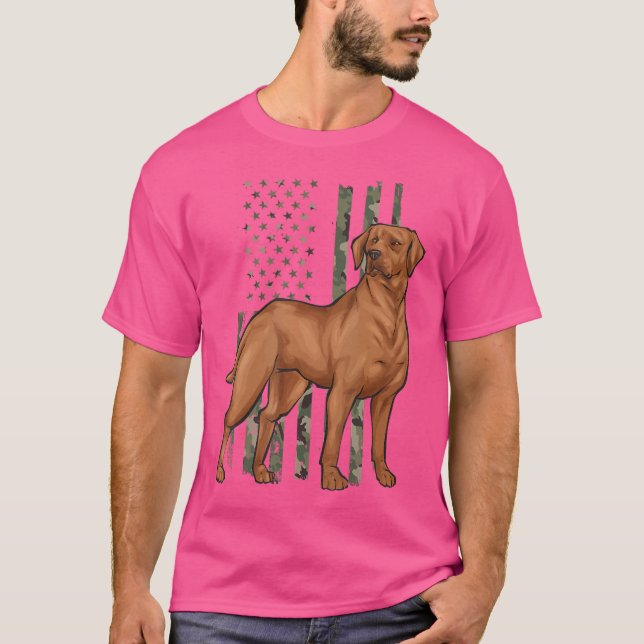 Foxred Lab American Flagga Fox Red Labrador Retrie T Shirt (Framsida)