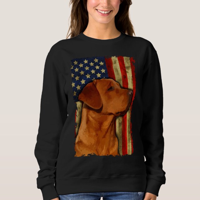 Foxred Labrador Retriever Us Flagga Fox Red Labrad T Shirt (Framsida)