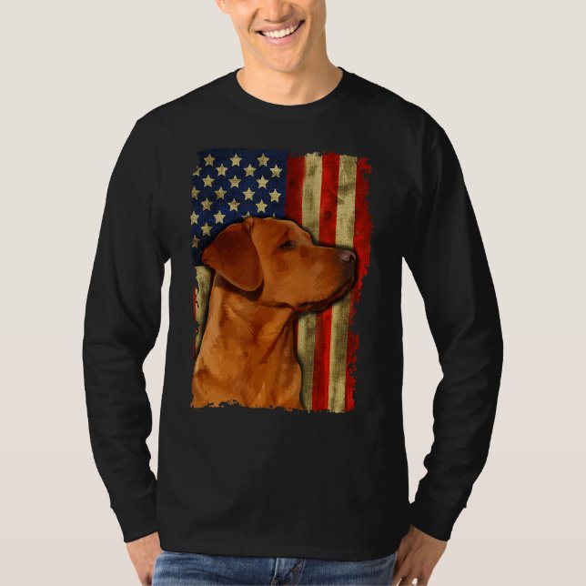 Foxred Labrador Retriever Us Flagga Fox Red T Shirt (Framsida)