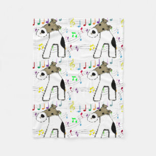 Foxterrier & musik fleecefilt