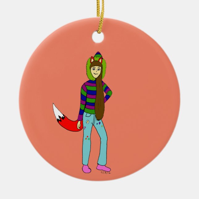 foxtjej julgransprydnad keramik (Framsidan)