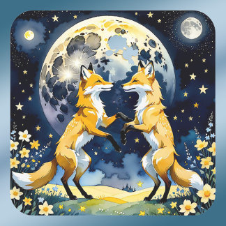 Foxtrot av Moonlight Fyrkantigt Klistermärke