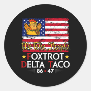 Foxtrot Delta Taco 8647 Låt oss Taco US Flagga Vi Runt Klistermärke