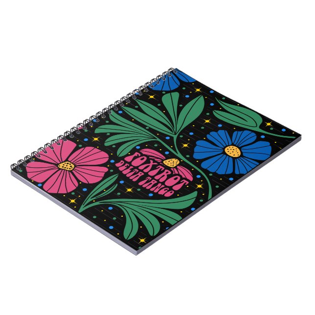 Foxtrot Delta Tango Flower Boho Anteckningsbok (Vänstra Sidan)