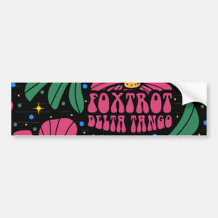 Foxtrot Delta Tango Flower Boho Bildekal