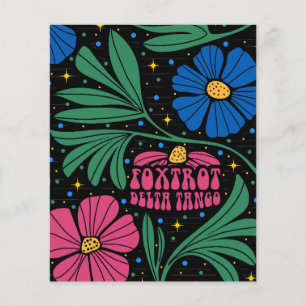 Foxtrot Delta Tango Flower Boho Flygblad