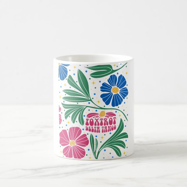 Foxtrot Delta Tango Flower Boho Kaffemugg (Center)