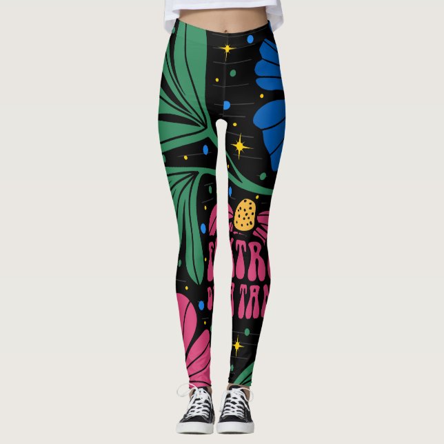 Foxtrot Delta Tango Flower Boho Leggings (Framsida)