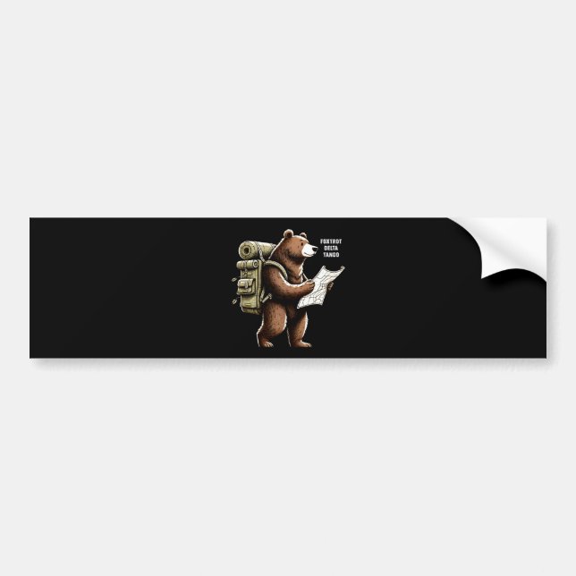 Foxtrot Delta Tango Funny Bear Bildekal (Framsidan)