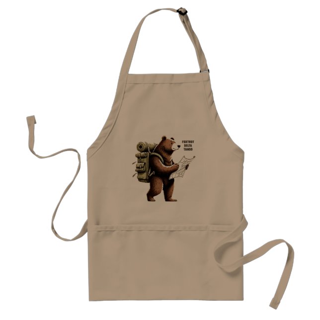 Foxtrot Delta Tango Funny Bear Förkläde (Framsidan)