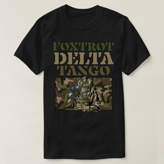 Foxtrot Delta Tango Kamouflage  T Shirt (Design framsida)