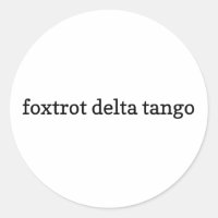 Foxtrot Delta Tango Klistermärke, Vinyldekaler, FD