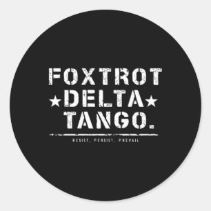 Foxtrot Delta Tango - militär taktisk typografi Runt Klistermärke