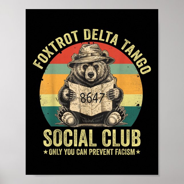 Foxtrot Delta Tango Social Klubb skyddar vår natio Poster (Framsidan)