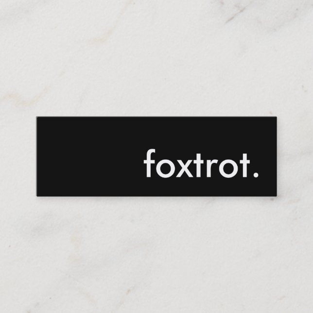 foxtrot. mini visitkort (Framsida)