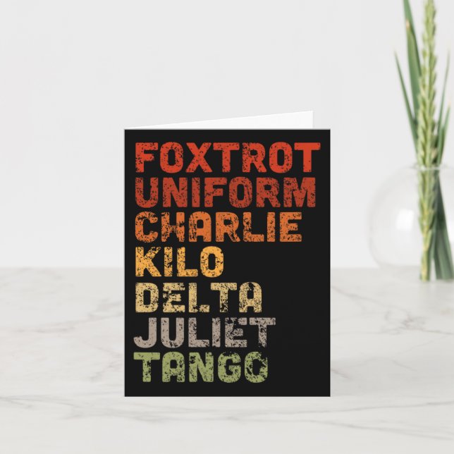 Foxtrot Uniform Djt Kort (Framsida)