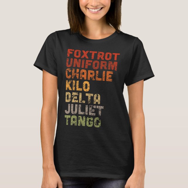 Foxtrot Uniform Djt T Shirt (Framsida)