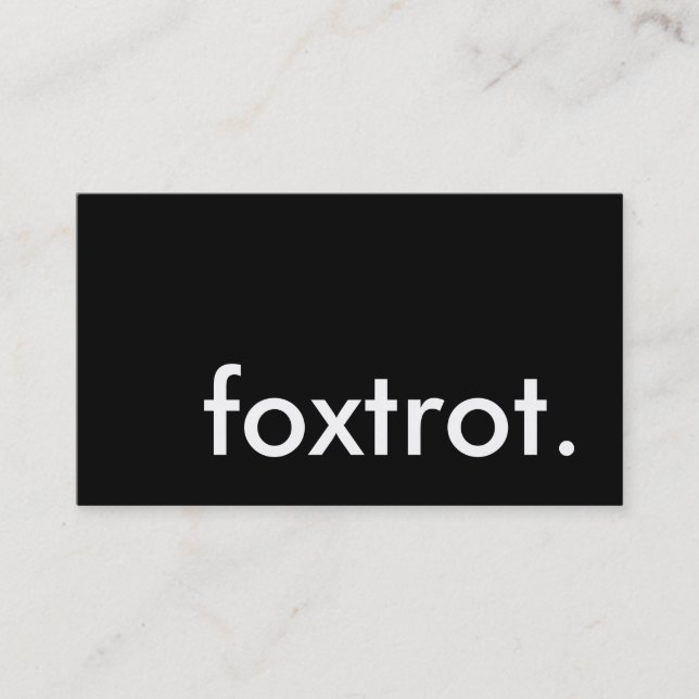 foxtrot. visitkort (Framsida)
