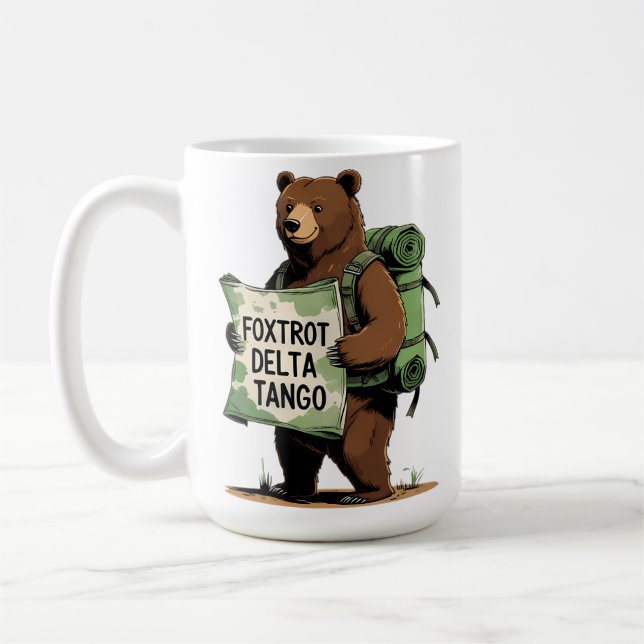 Foxtrots Deltas Tangos Resist Bear Funny Fdt Natio Kaffemugg (Vänster)