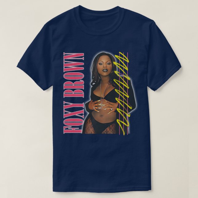 Foxy Brown 90s Retro Fläkt Design T Shirt (Design framsida)