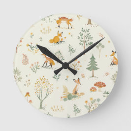 "Foxy Charm Wall Clock" Rund Klocka
